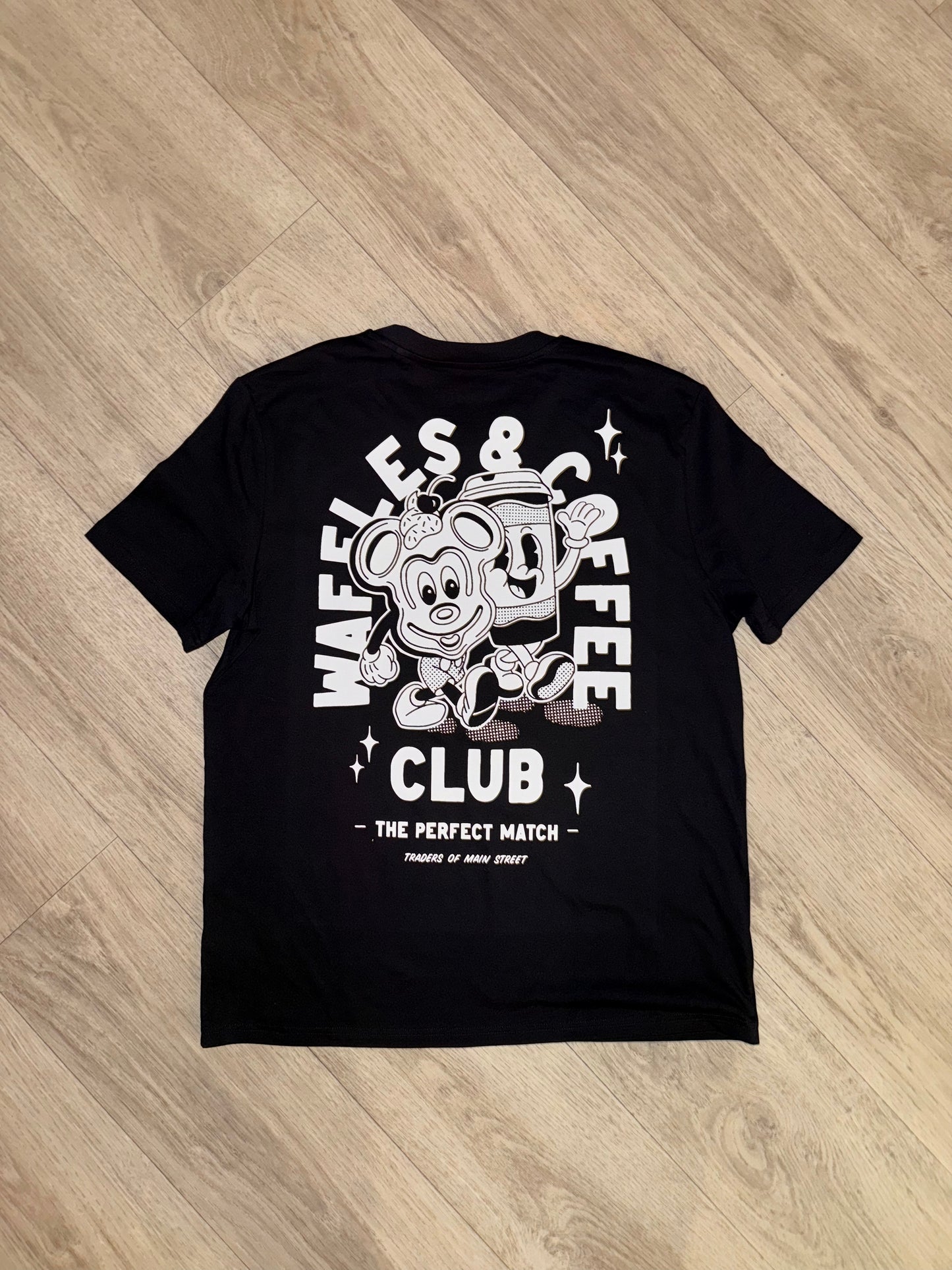Waffles and Coffee Club Dark Mode T-Shirt